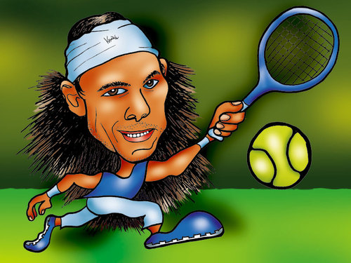 Cartoon: Rafael Nadal (medium) by Krzyskow tagged sport