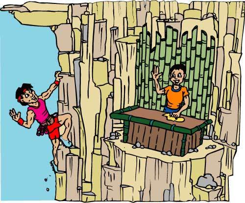 Cartoon: sports bar 2 (medium) by kidcardona tagged sports,climbing,mountains,rock,fun