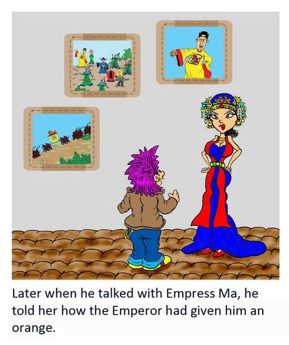 Cartoon: Giving an orange as a treat. (medium) by kidcardona tagged china,history,emperor