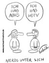 Cartoon: Nerds unter sich (small) by Fredrich tagged nerds,adhs,hdtv