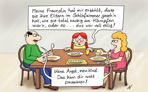 Cartoon: Keine Sorge... (medium) by Andreas Vollmar tagged beziehung,scheidung,kinder,ehe