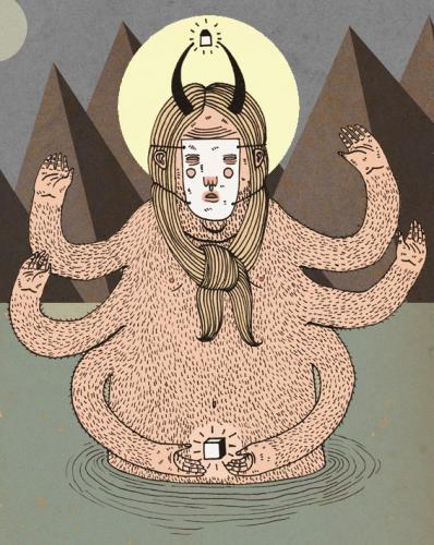 Cartoon: _ (medium) by the_pearpicker tagged halo,hair,scarf,beard,water,mountain,mutation