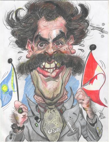 Cartoon: Sacha Baron Cohen BORAT (medium) by RoyCaricaturas tagged sacha,baron,cohen,borat