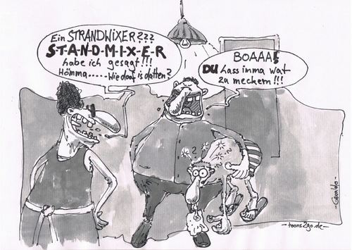 Cartoon: Strandwixer (medium) by geralddotcom tagged strand,masturbation,mann,frau,streit,dialog,verständnis