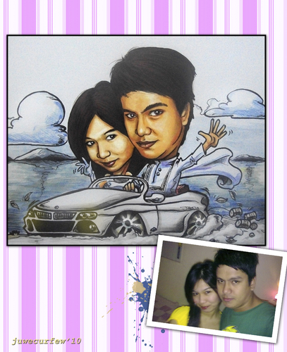 Cartoon: couple caricature 4 (medium) by juwecurfew tagged couple,caricature