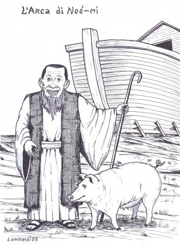 Cartoon: Noah s Ark and Noemi (medium) by paolo lombardi tagged italy,berlusconi,politics,satire
