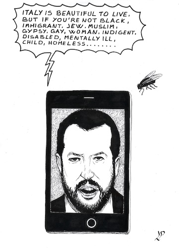 Cartoon: A wounderful land (medium) by paolo lombardi tagged italy,racism,fascism,salvini