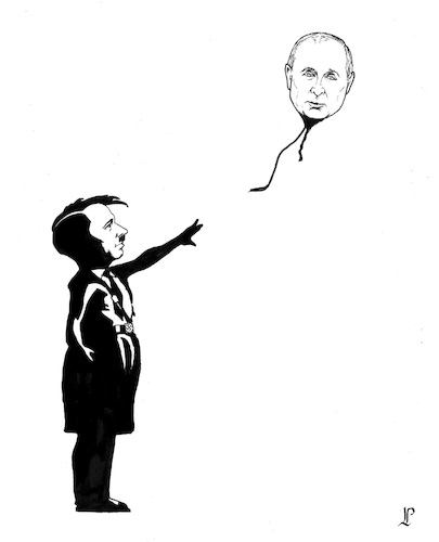 Cartoon: Banksy (medium) by paolo lombardi tagged putin,hitler,russia,ukraine,war,fascism