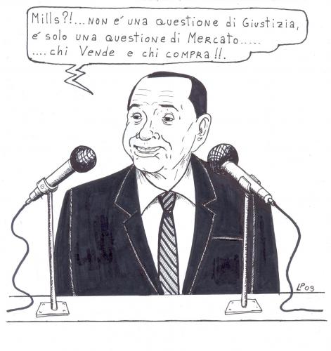 Cartoon: caso mills (medium) by paolo lombardi tagged italy,berlusconi,politics,satire