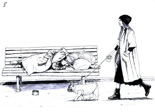 Cartoon: Dog s life (medium) by paolo lombardi tagged life,clochard,homeless,poverty,marginalization,social,economy,crisis