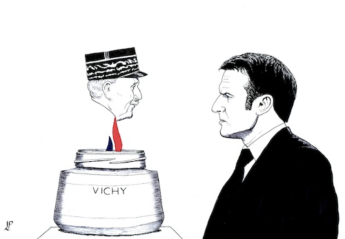 Cartoon: Elections in France (medium) by paolo lombardi tagged macron,elections,france,europe,fascism