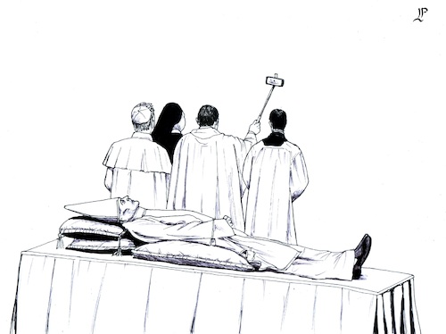 Cartoon: Exhibition (medium) by paolo lombardi tagged ratzinger,vatican,pope,church