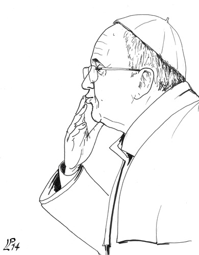 Cartoon: Francis opens to the gay (medium) by paolo lombardi tagged pope