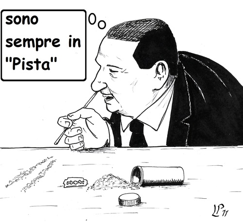 Cartoon: in Pista (medium) by paolo lombardi tagged italy,berlusconi,politics