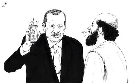 Cartoon: Inaugurates   Coca Cola factory (medium) by paolo lombardi tagged turkey,erdogan