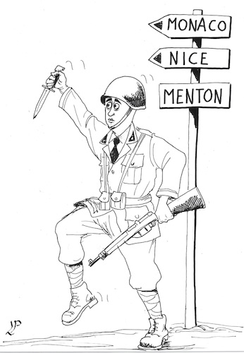 Cartoon: Italy attack France (medium) by paolo lombardi tagged italy,france