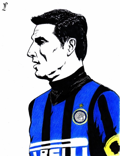 Cartoon: Javier Zanetti (medium) by paolo lombardi tagged inter,zanetti