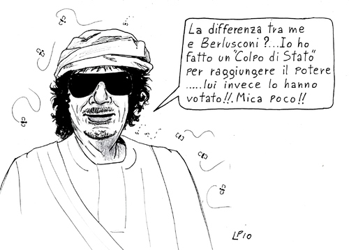 Cartoon: La Differenza (medium) by paolo lombardi tagged italy,berlusconi,gheddafi,politics,caricature