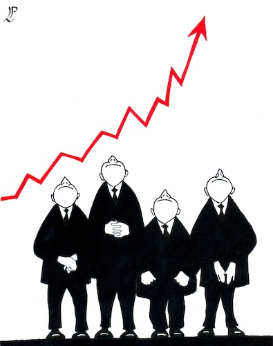 Cartoon: Multinational and profit (medium) by paolo lombardi tagged economy,profit,manager,multinational,world