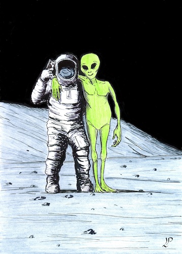 Cartoon: On the Moon (medium) by paolo lombardi tagged moon