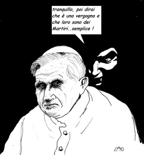 Cartoon: Pentimento (medium) by paolo lombardi tagged religion,politics,scandal