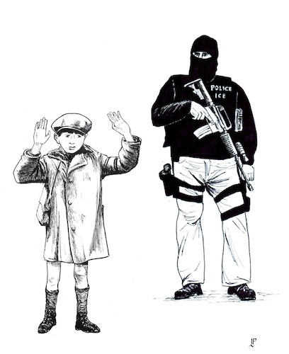 Cartoon: Police Ice (medium) by paolo lombardi tagged police,ice,usa,trump,migrants,racism