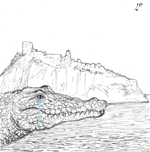 Cartoon: Postcard from Ischia Italy (medium) by paolo lombardi tagged earthquake,italy