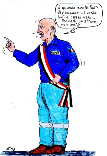 Cartoon: primo cittadino (medium) by paolo lombardi tagged italy,fiat,auto,politics,satire,caricature,berlusconi