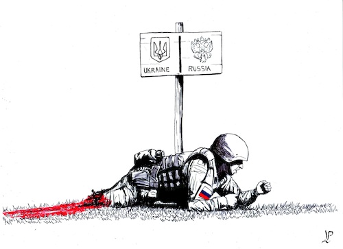 Cartoon: Russian retreat (medium) by paolo lombardi tagged war,ukraine,russia,putin,soldier