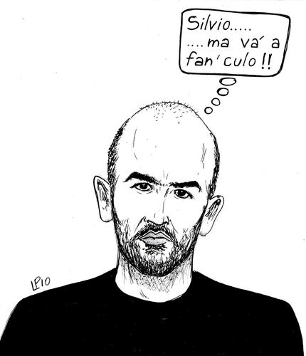 Cartoon: Saviano (medium) by paolo lombardi tagged italy,mafia,berlusconi,saviano