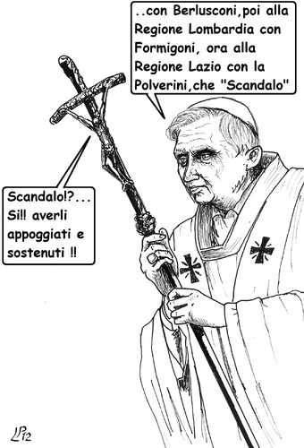 Cartoon: Scandalo (medium) by paolo lombardi tagged scandal,coruption,satire,politics,vatican,italy