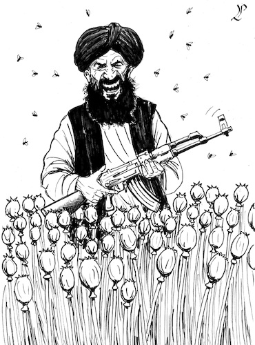 Cartoon: Taliban s business (medium) by paolo lombardi tagged taliban,afghanistan,opium