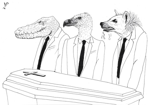 Cartoon: The state funerals (medium) by paolo lombardi tagged italy,genova