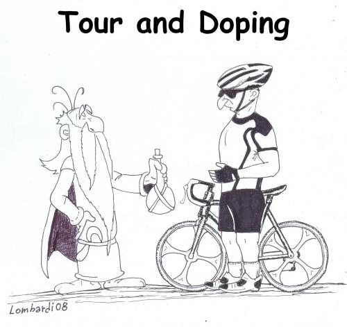 Cartoon: tour de france and doping 3 (medium) by paolo lombardi tagged satire,caricature,sport,byke,tourdefrance,france,germany