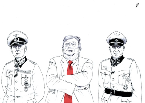 Cartoon: Trump and Hitler s generals (medium) by paolo lombardi tagged trump,usa,elections,fascism