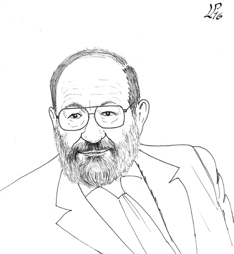 Cartoon: Umberto Eco (medium) by paolo lombardi tagged italy