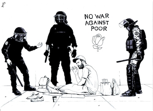 Cartoon: War against poor (medium) by paolo lombardi tagged poor,war,world,rich,fascism