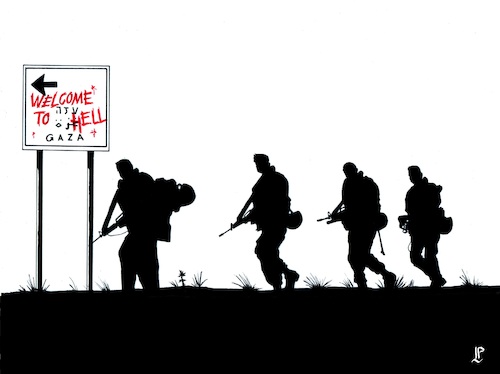 Cartoon: War is Hell (medium) by paolo lombardi tagged gaza,war,israel,peace,hamas