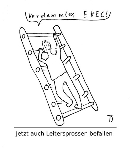 Cartoon: Leiter (medium) by LaRoth tagged ehec,leiter,sprossen,virus
