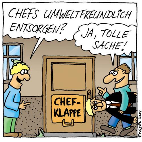 Cartoon: Chefklappe (medium) by fussel tagged chef,entsorgung,klappe