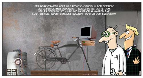Cartoon: Revolutionäre Erfindung (medium) by fussel tagged auto,umwelt,fahrrad,greenhouse