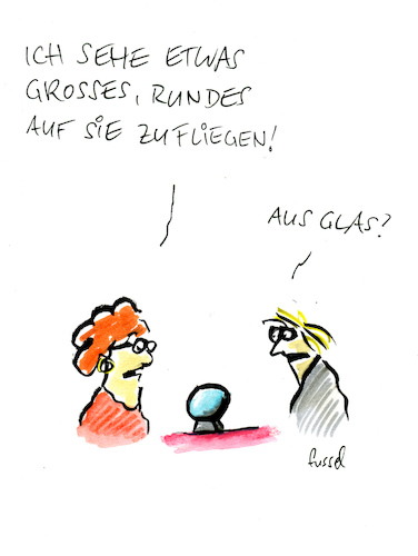 Cartoon: Schöne Aussichten (medium) by fussel tagged wahrsagen,zukunft,prognose,kristallkugel,wahrsagen,zukunft,prognose,kristallkugel