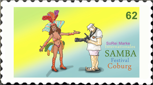 Cartoon: Briefmarke Coburg 10 (medium) by SoRei tagged samba,coburg,briefmarke,insider,regional