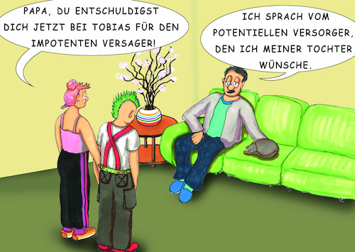 Cartoon: Daddy Cool (medium) by SoRei tagged vater,tochter,freund,meinung,meinungsmache,pubertät,partnerwahl,partnerschaft,erste,liebe,vorstellen,vorurteil,erwartung,wunschdenken,missverständnis,entschuldigung,vorwurf,beleidigung,beleidigt,potenz,potent,impotenz,impotent,potentiell,versager,versorger,potential,verhören,verstehen,missverstehen,erwartungshaltung,vater,tochter,freund,meinung,meinungsmache,pubertät,partnerwahl,partnerschaft,erste,liebe,vorstellen,vorurteil,erwartung,wunschdenken,missverständnis,entschuldigung,vorwurf,beleidigung,beleidigt,potenz,potent,impotenz,impotent,potentiell,versager,versorger,potential,verhören,verstehen,missverstehen,erwartungshaltung