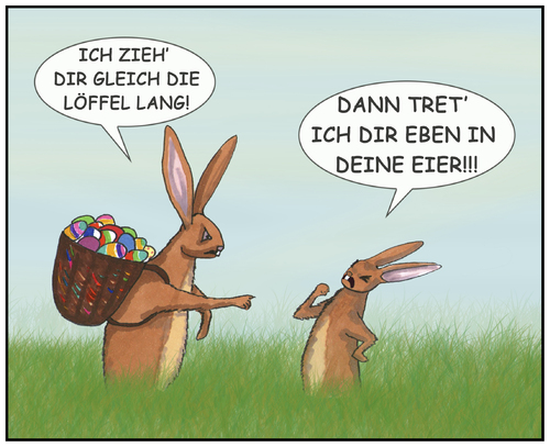 Cartoon: Ostereier (medium) by SoRei tagged ostern,treten,eier,löffel,ostereier,osterhase,hasen,wiese,hasen,osterhase,ostereier,löffel,eier,treten,ostern,wiese