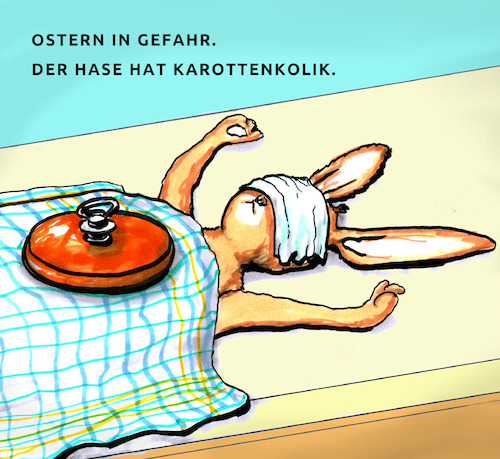 Cartoon: Ostern entfällt (medium) by SoRei tagged osterhase,karotten,kolik,osterfest,ostersonntag,karfreitag,fest,auferstehung,christlich,konsum,osterhase,karotten,kolik,osterfest,ostersonntag,karfreitag,fest,auferstehung,christlich,konsum