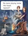 Cartoon: dragon issues (small) by George tagged dragon,dog,fire