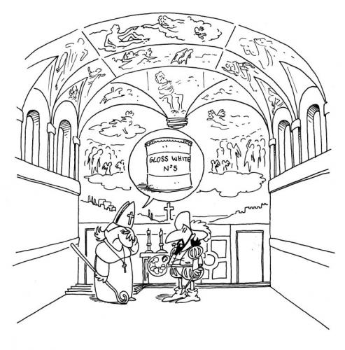 Cartoon: gloss white n5 (medium) by toonman tagged sistine,chapel,white