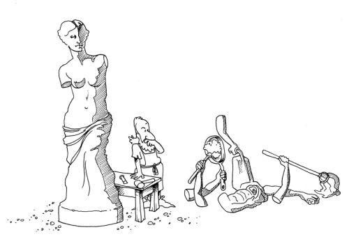 Cartoon: the making of venus (medium) by toonman tagged venus,milo,indecision