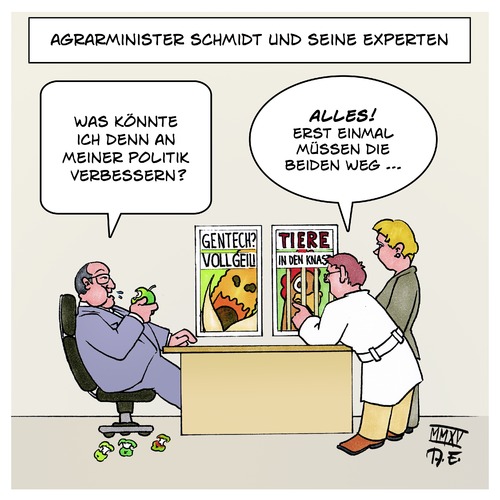 Cartoon: Agrarminister-Expertenkommission (medium) by Timo Essner tagged agrarminister,agrarwirtschaft,landwirtschaft,agrarexperten,expertenkommission,kommission,christian,schmidt,csu,gentechnik,tiermast,mastfabriken,tierfabriken,hühnermast,genmais,genverbot,bundesweites,ländersache,lobby,bayer,monsanto,basf,agrotechnologie,anbau,pflanzen,mais,soja,weizen,apfel,apple,day,saatgut,saatgutverordnung,agrarminister,agrarwirtschaft,landwirtschaft,agrarexperten,expertenkommission,kommission,christian,schmidt,csu,gentechnik,tiermast,mastfabriken,tierfabriken,hühnermast,genmais,genverbot,bundesweites,ländersache,lobby,bayer,monsanto,basf,agrotechnologie,anbau,pflanzen,mais,soja,weizen,apfel,apple,day,saatgut,saatgutverordnung